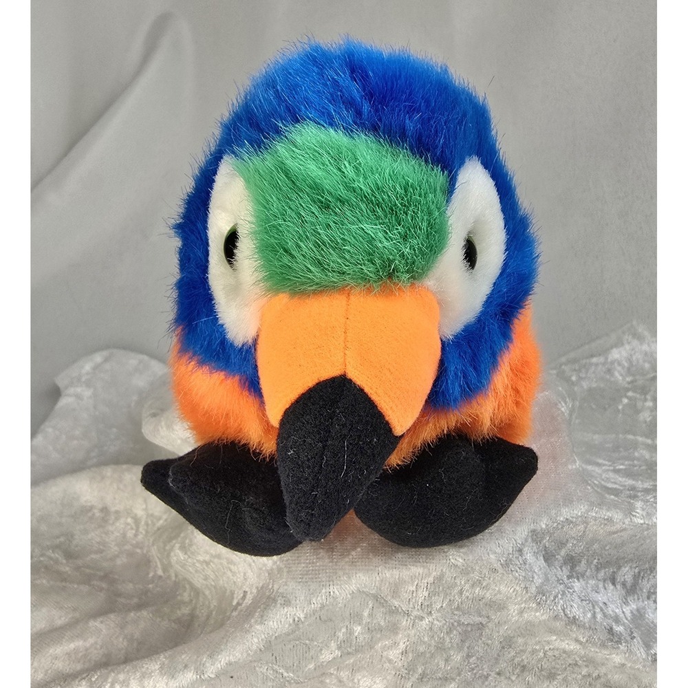 VIntage 1998 Puffkins Swibco SQUAWK Tropical‎ Parrot Beanie Plush Style 6687